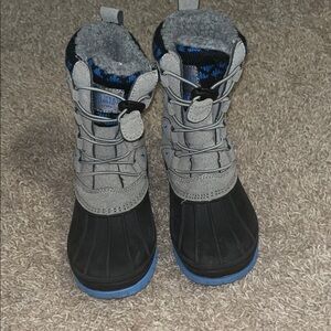 RedHead Kids Gray & Blue Rain and Snow Boots